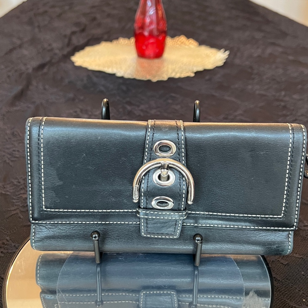 Coach Black Buckle leather wallet